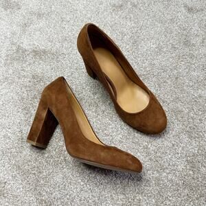 Sezane Helena High Heels In Camel Brown Suede Size EU 36